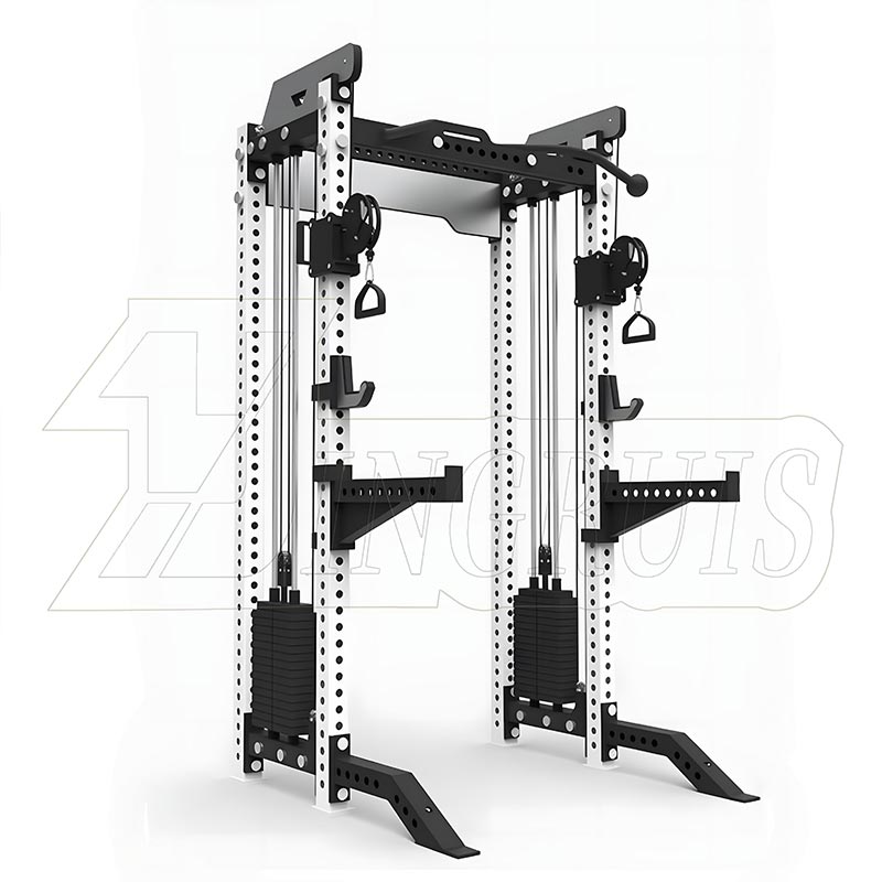 All-in-One Power Rack -teline, jossa on kaapelin jako